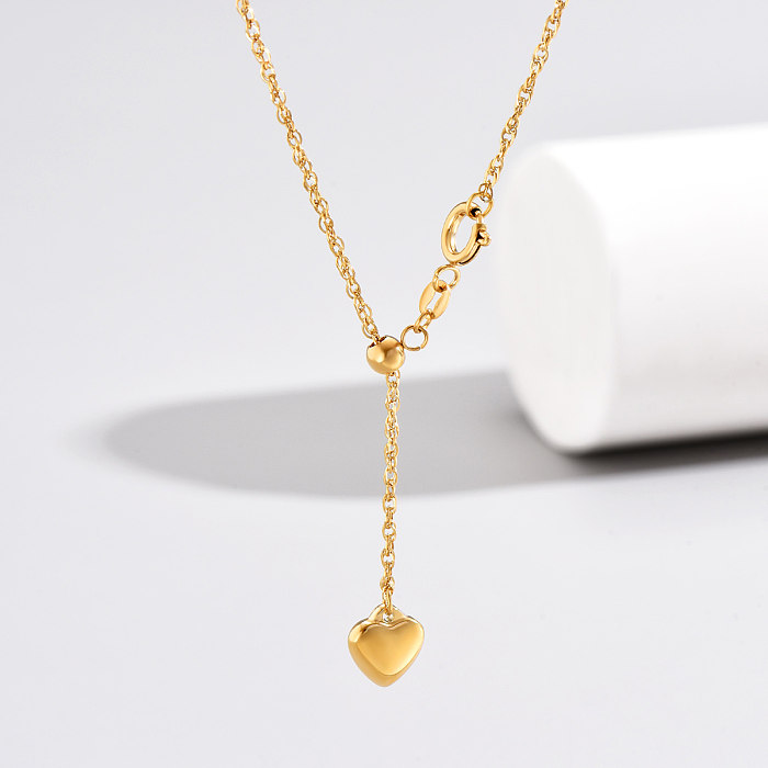 Simple Style Heart Shape Stainless Steel  Plating Necklace 1 Piece