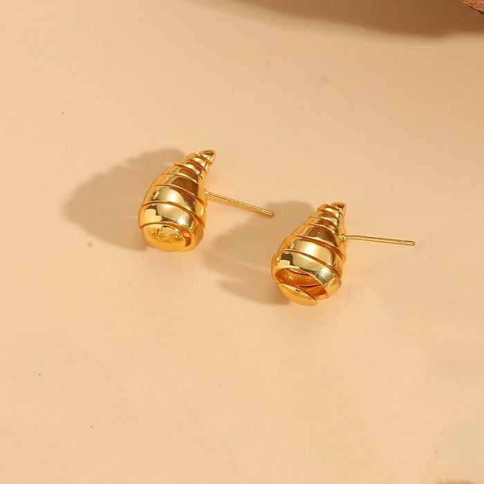 1 Pair Elegant Luxurious Classic Style Geometric Plating Stainless Steel 14K Gold Plated Ear Studs