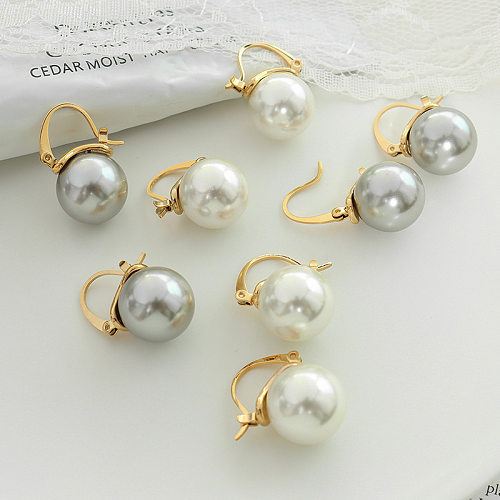 Bijoux d'oreille en acier inoxydable avec perles géométriques simples