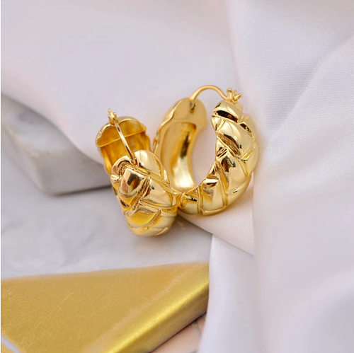 1 Pair Simple Style Classic Style Solid Color Plating Stainless Steel Earrings