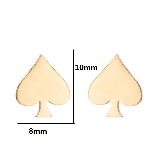 Women'S Simple Style Geometric Heart Stainless Steel  No Inlaid Ear Studs Stainless Steel  Earrings