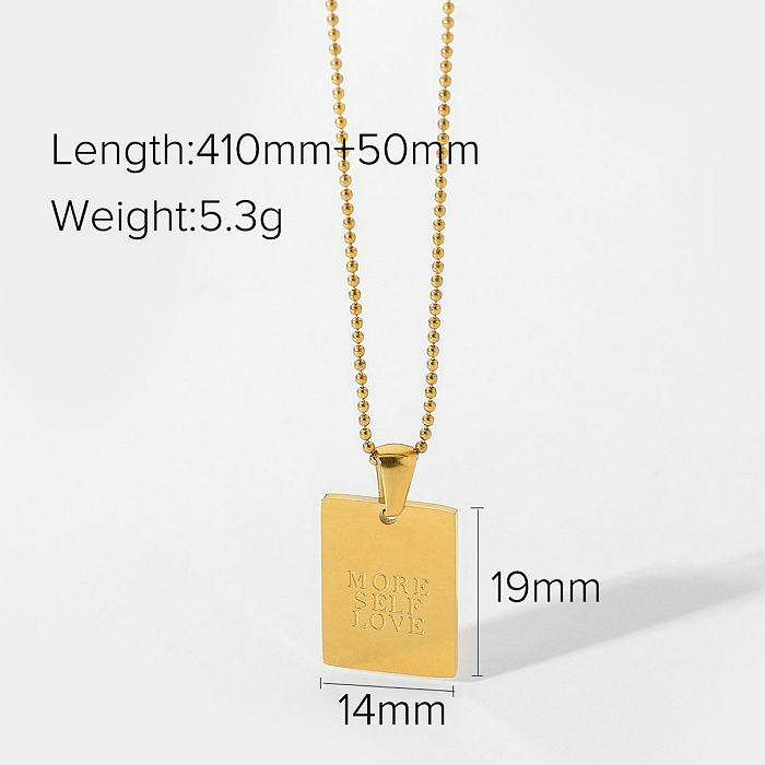 European And American Ins Internet Celebrity Necklace 18K Gold Stainless Steel  Text Necklace For Women Fashion Trendy Style Necklace Jewelry