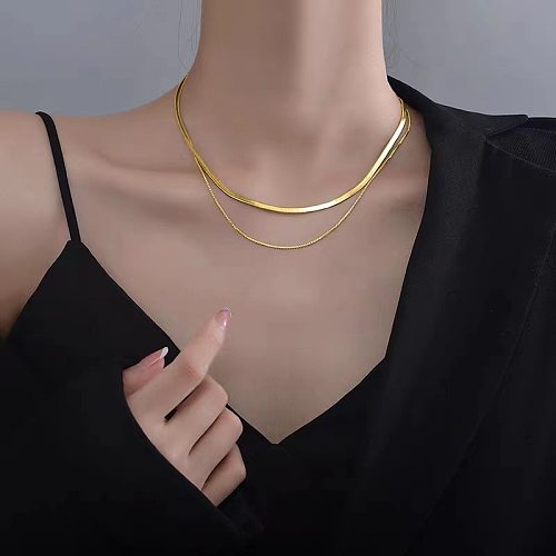 Modern Style Solid Color Stainless Steel Plating Necklace