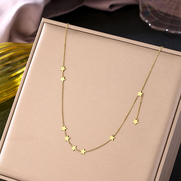 IG Style Simple Style Star Stainless Steel Plating 18K Gold Plated Pendant Necklace