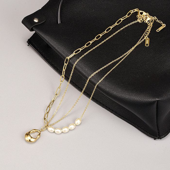 1 Piece Fashion Bag Stainless Steel Plating Layered Necklaces