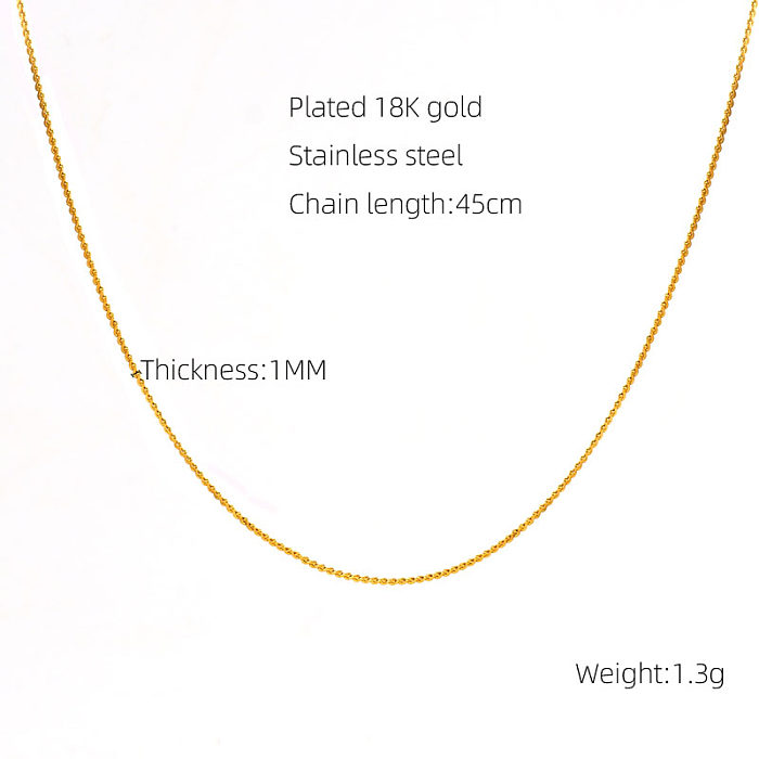 Collar Básico Geométrico Chapado en Acero Inoxidable Chapado en Oro de 18K
