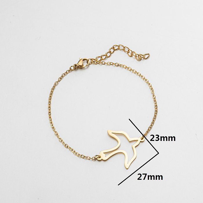 Casual Simple Style Animal Stainless Steel Plating Hollow Out Bracelets