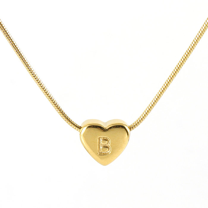 Elegant Letter Heart Shape Stainless Steel  Stainless Steel Necklace 1 Piece