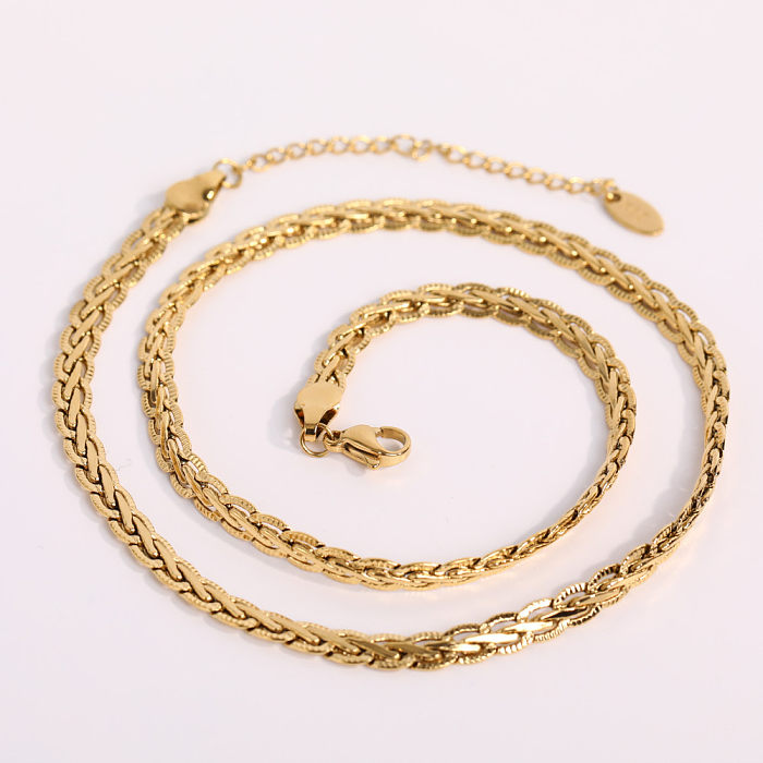 Hip-Hop Exaggerated Punk Solid Color Stainless Steel  Plating 18K Gold Plated Necklace