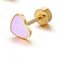 Simple Style Heart Shape Stainless Steel Plating Ear Studs 1 Piece