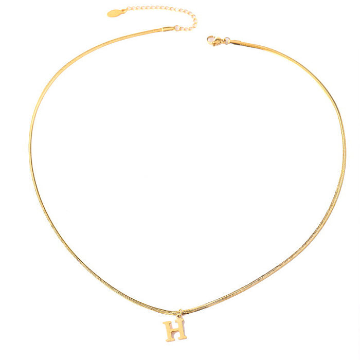Mode-Buchstabe-Edelstahl-vergoldete Halskette