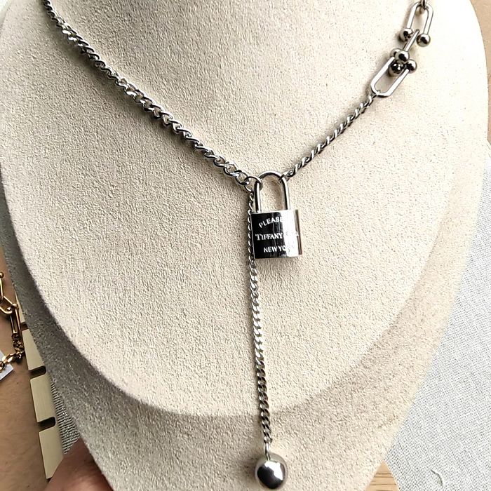 1 Stück Fashion Lock Edelstahl-Beschichtung Edelstahl-Anhänger-Halskette