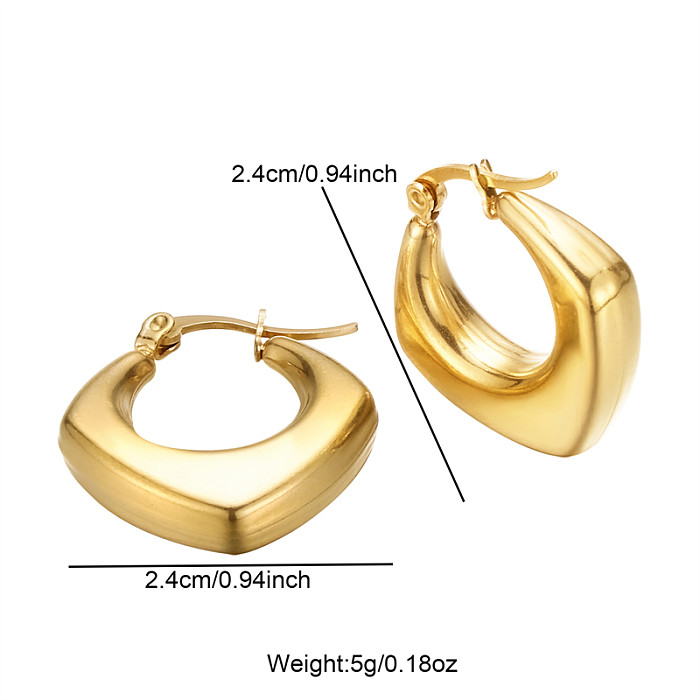 Pendientes chapados en oro de 1 quilates de acero inoxidable con revestimiento geométrico elegante de 18 pieza