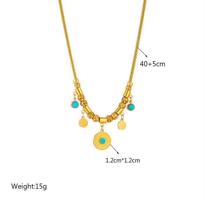 Collier pendentif papillon en acier inoxydable, incrustation de perles, pierres précieuses artificielles, Turquoise, à la mode, 1 pièce