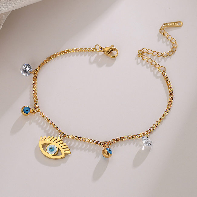 Bracelets de pierres précieuses artificielles avec incrustation d'acier et de titane Lady Eye