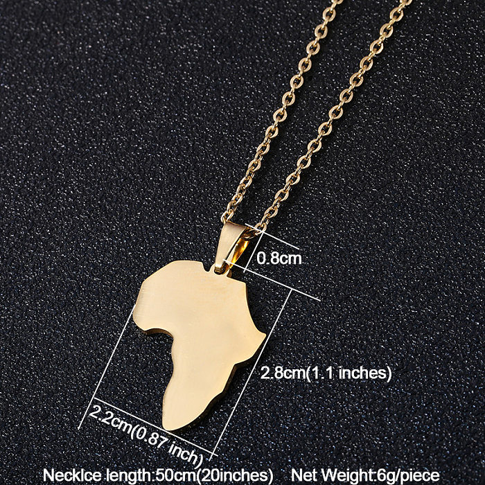 Simple Style Map Stainless Steel Necklace Plating Stainless Steel  Necklaces