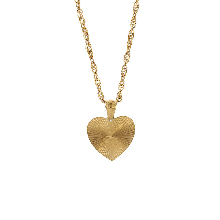 Simple Style Heart Shape Stainless Steel  Necklace Plating Stainless Steel  Necklaces