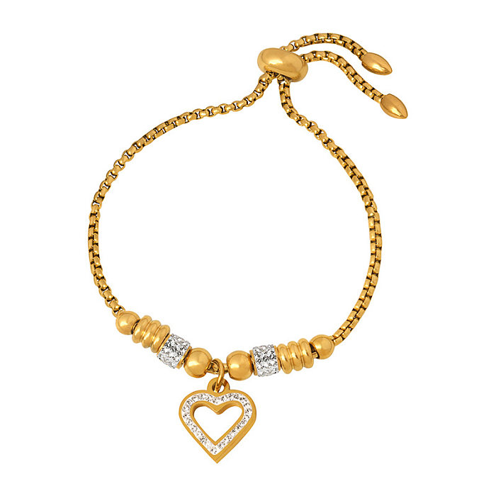 Bracelets en strass avec incrustation d'acier et de titane, en forme de cœur et de paume, Streetwear