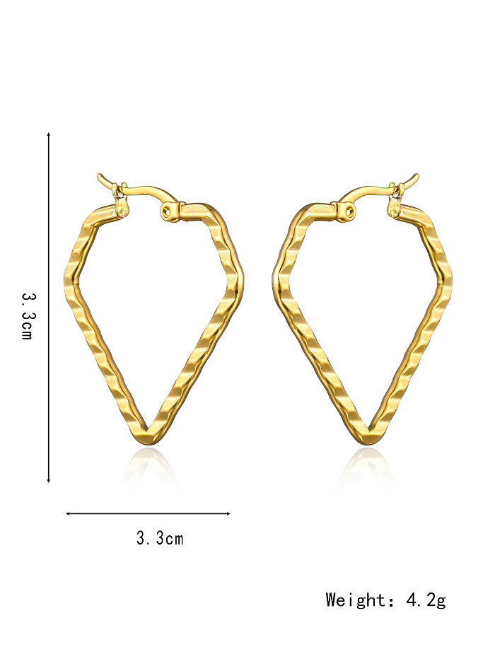 1 Pair Simple Style Heart Shape Plating Stainless Steel  Gold Plated Earrings