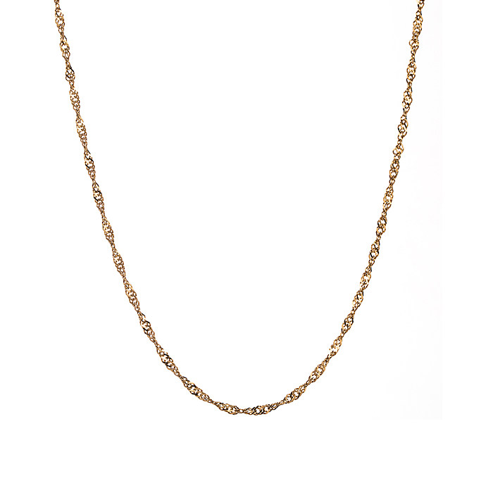 Lässige, schlichte, einfarbige Halskette aus Edelstahl mit 18-Karat-Vergoldung