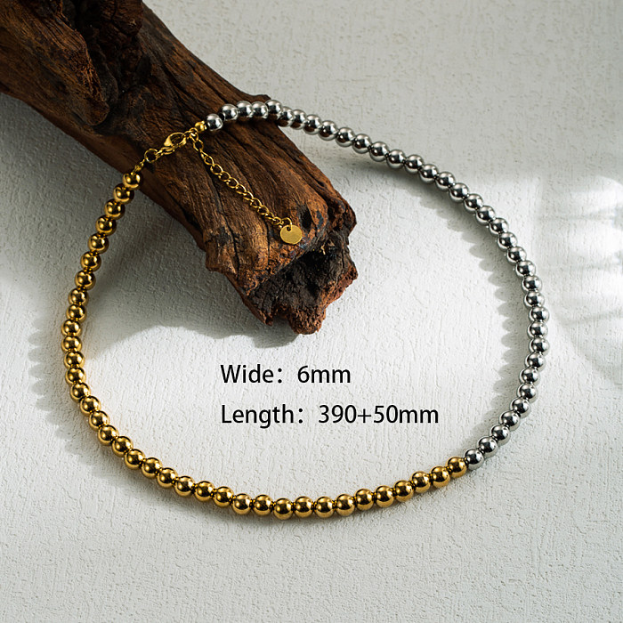 IG Style Simple Style Solid Color Stainless Steel  18K Gold Plated Necklace