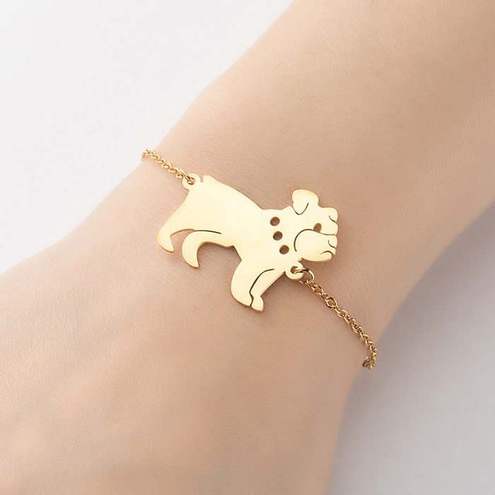 1 Piece Fashion Fox Unicorn Stainless Steel Plating Hollow Out Bracelets