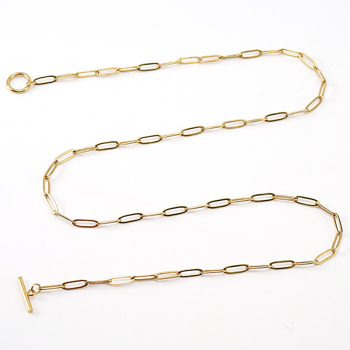 Colar geométrico de aço inoxidável da moda colares de aço inoxidável banhados a ouro