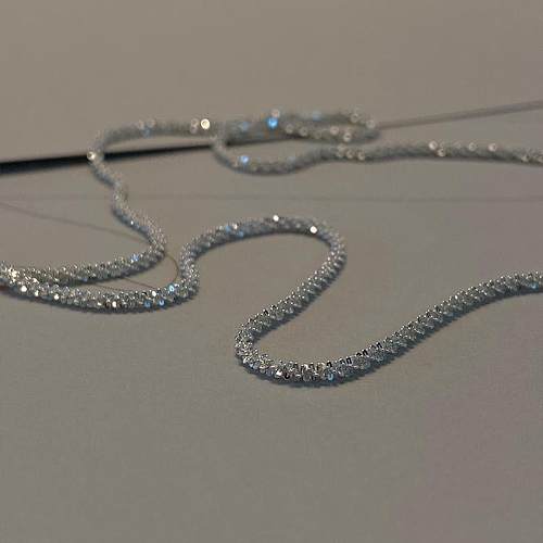 Stainless Steel Chain Net Red All-Matching Graceful Starry Clavicle Chain Advanced Design Pure Necklace Sparkling Necklace