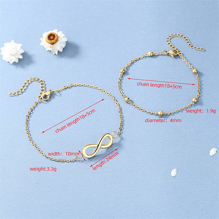 Wholesale Simple Style Bow Knot Titanium Steel Plating 18K Gold Plated Bracelets