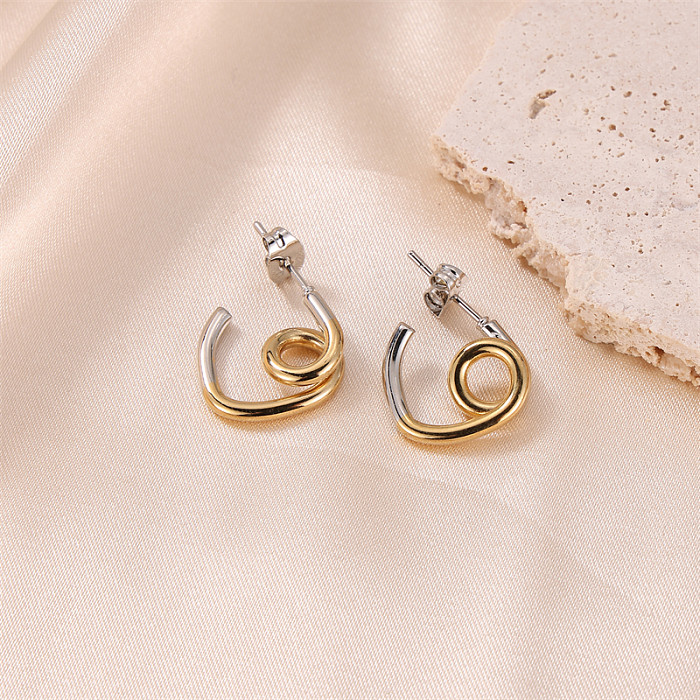 1 Pair Classic Style Commute Geometric Plating Stainless Steel  Gold Plated Ear Studs