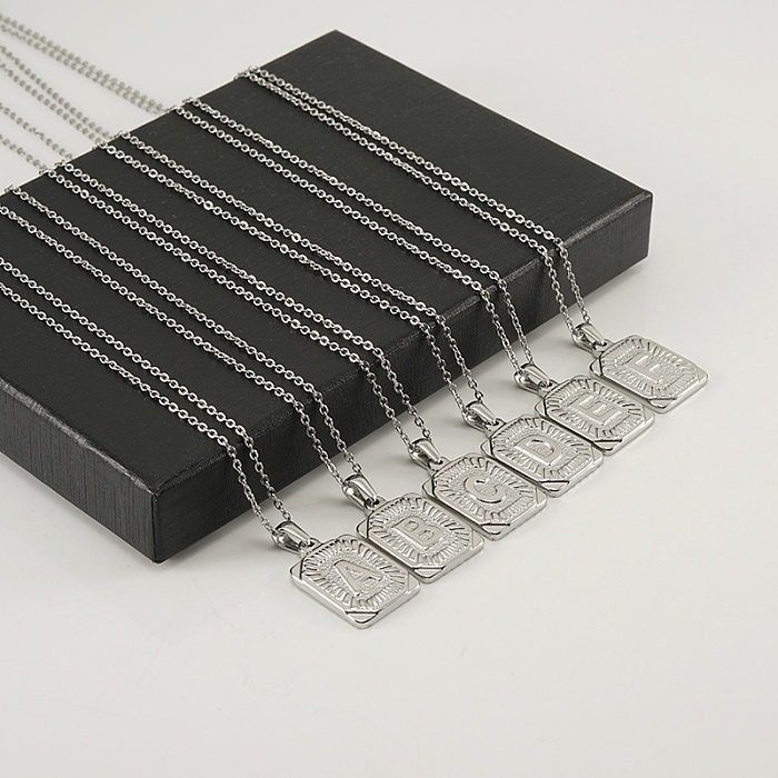 Fashion Letter Stainless Steel  Pendant Necklace Plating Stainless Steel  Necklaces