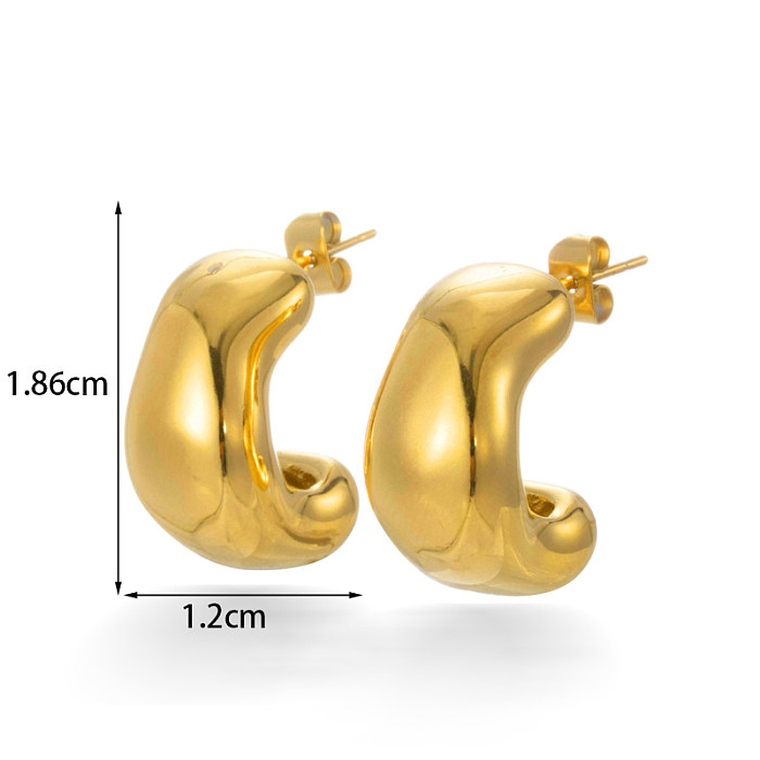 1 par de brincos banhados a ouro 18K de aço inoxidável com gotas de água irregulares estilo simples