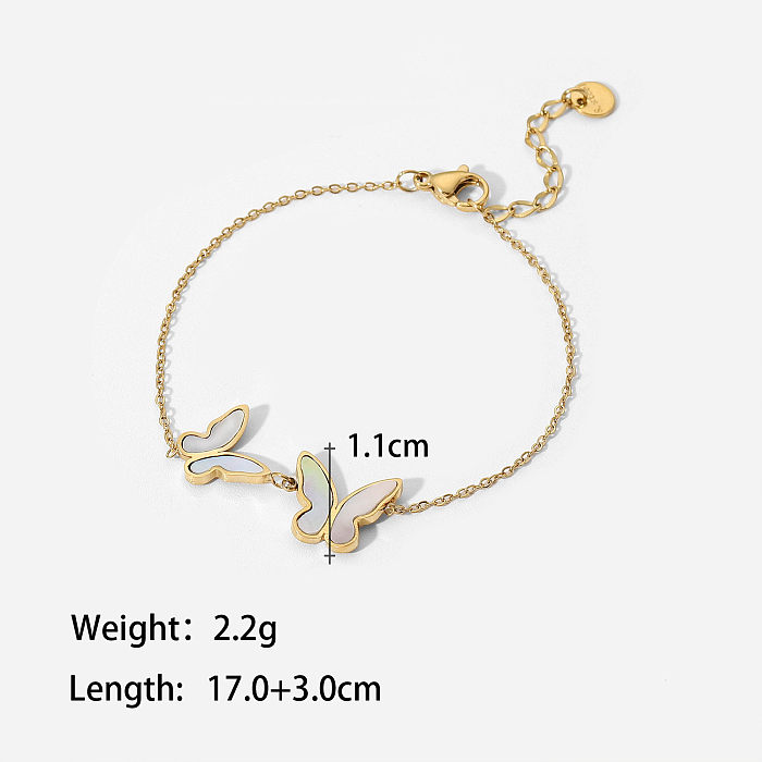 Women'S Fashion Simple Style Butterfly Stainless Steel No Inlaid Bracelets