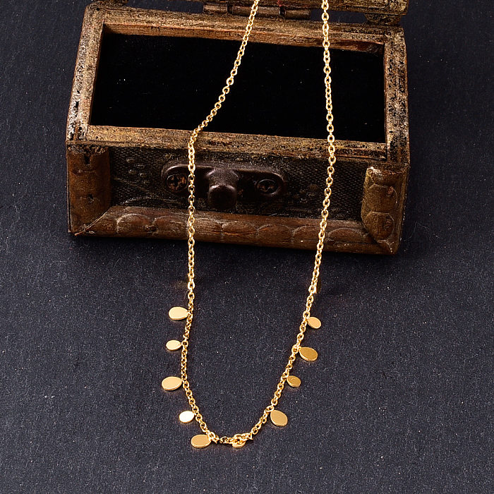 مجوهرات الأزياء قطرة الماء شكل القرص الفولاذ المقاوم للصدأ قلادة المجوهرات بالجملة