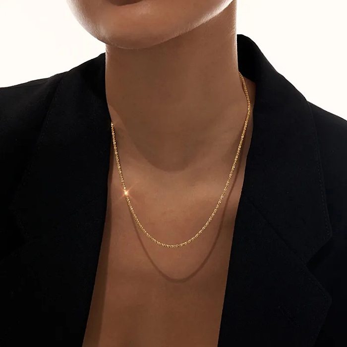 European And American Style Stainless Steel Gold Plated Cauliflower Necklace Starry Sky Sparkling Necklace Simple Female Plain Pendant Chain Clavicle Chain
