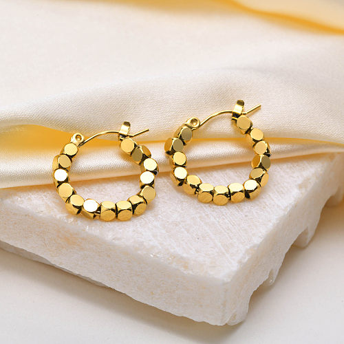 1 Paar lässige, moderne Ohrringe aus Edelstahl mit 18-Karat-Vergoldung