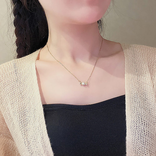 Fashion Candy Stainless Steel Plating Inlay Zircon Necklace 1 Piece