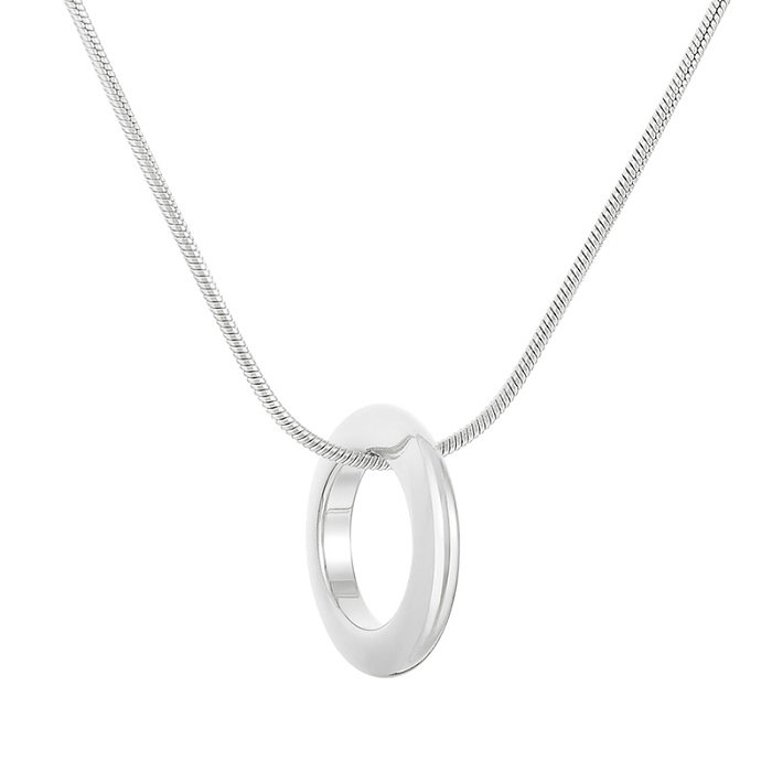 Simple Style Circle Stainless Steel  Plating 18K Gold Plated Pendant Necklace