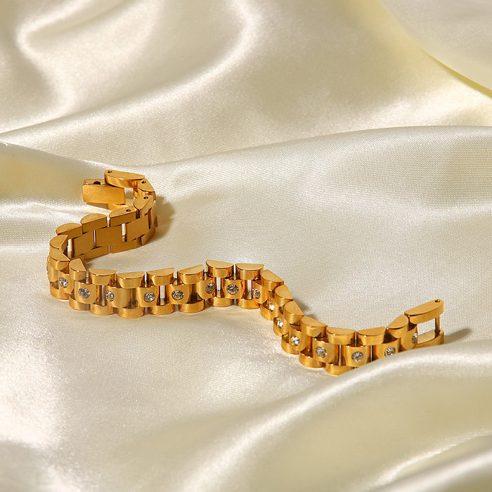 Pulseiras de aço inoxidável geométricas da moda Pulseiras de aço inoxidável banhadas a ouro
