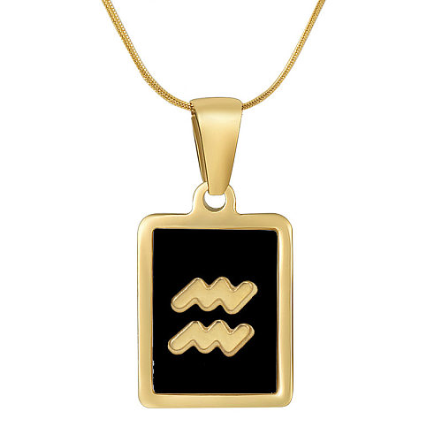 Fashion Constellation Stainless Steel  Pendant Necklace Gold Plated Shell Stainless Steel  Necklaces