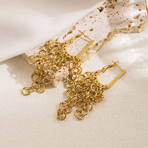 1 Pair Elegant Formal Irregular Solid Color Irregular Plating Stainless Steel  18K Gold Plated Drop Earrings