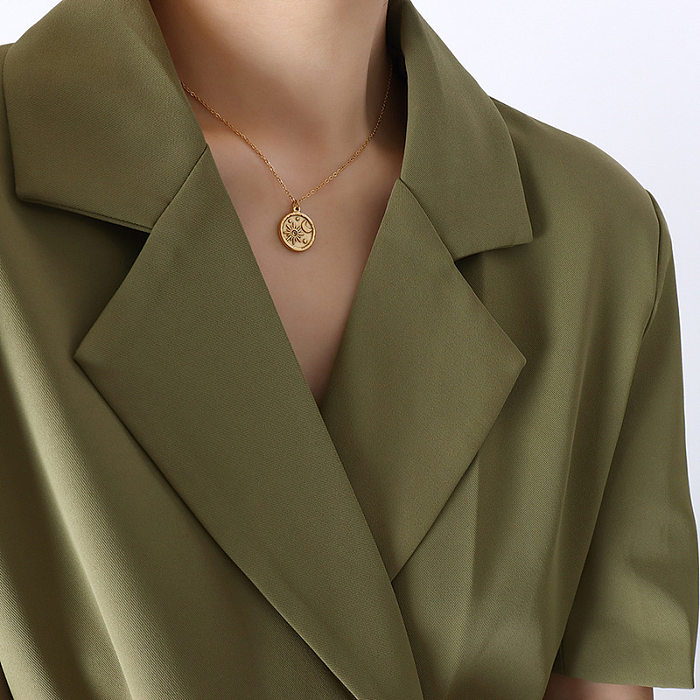 Collier pendentif en acier inoxydable Fashion Star, placage de colliers en acier inoxydable