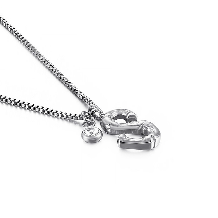 Hip-Hop Simple Style Letter Stainless Steel Patchwork Pendant Necklace