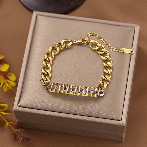 Classic Style Geometric Titanium Steel Plating Bracelets