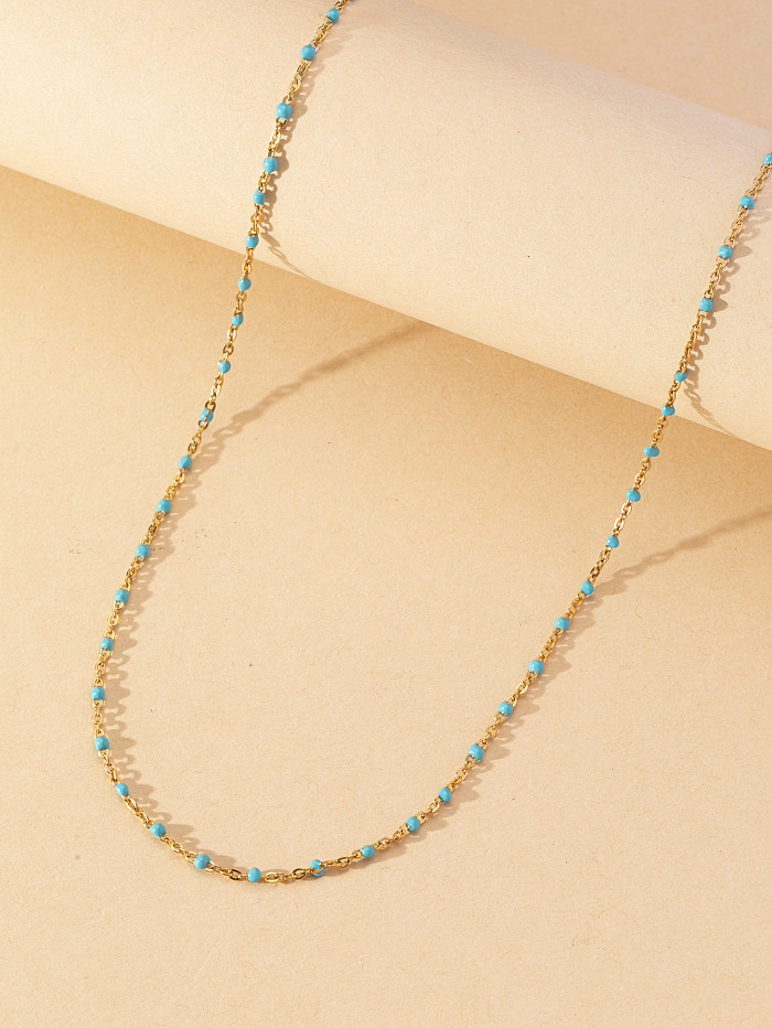 Glänzende, einfarbige Halskette aus Edelstahl
