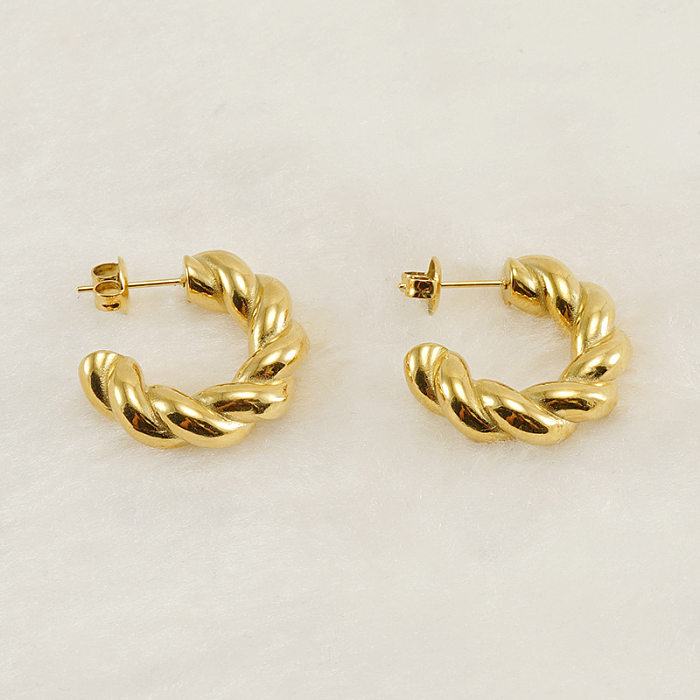 Fashion Twist Stainless Steel Plating Ear Studs 1 Pair