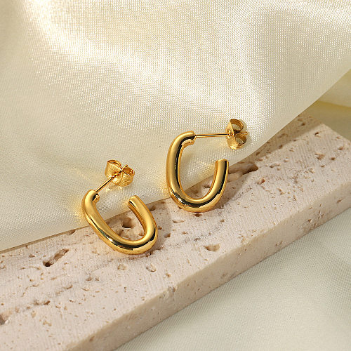 1 Pair IG Style Square Plating Stainless Steel  18K Gold Plated Earrings