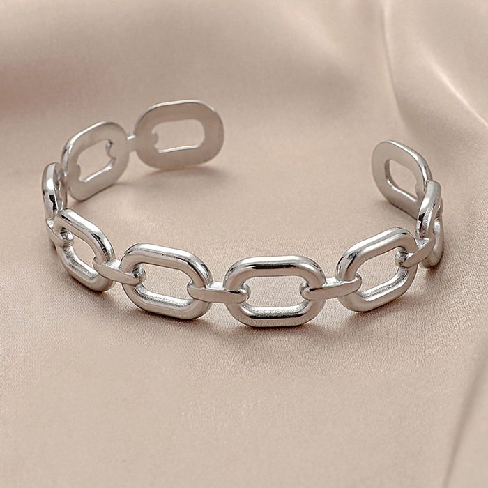 Bracelet plaqué acier au titane en forme de C à la mode, 1 pièce
