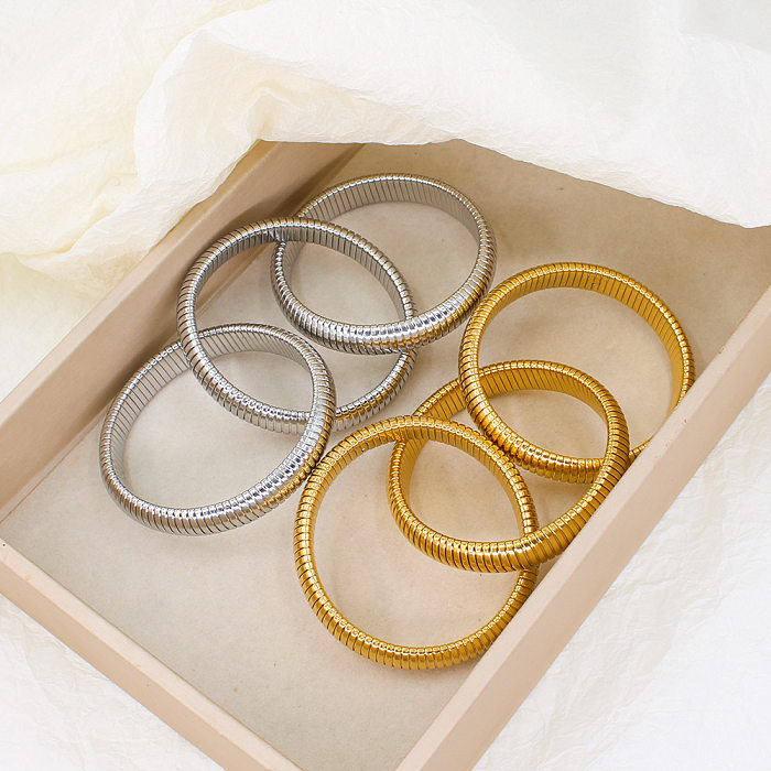Bracelet de placage en acier inoxydable de couleur unie de style simple