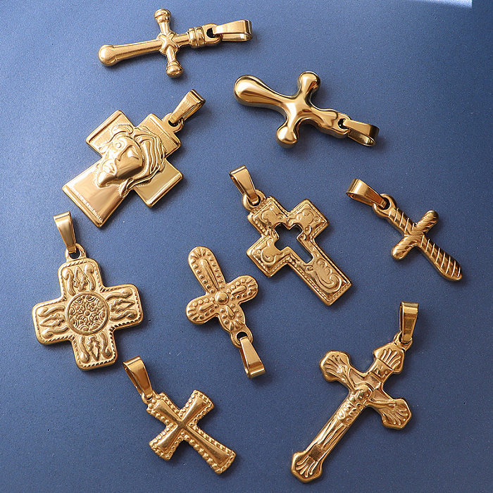 Fashion Cross Stainless Steel Pendant Necklace Plating Stainless Steel  Necklaces